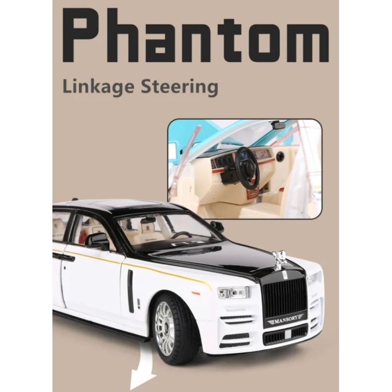 Diecast Mobil Rolls Royce Phantom Miniatur Die-cast Mobil Skala 1:24