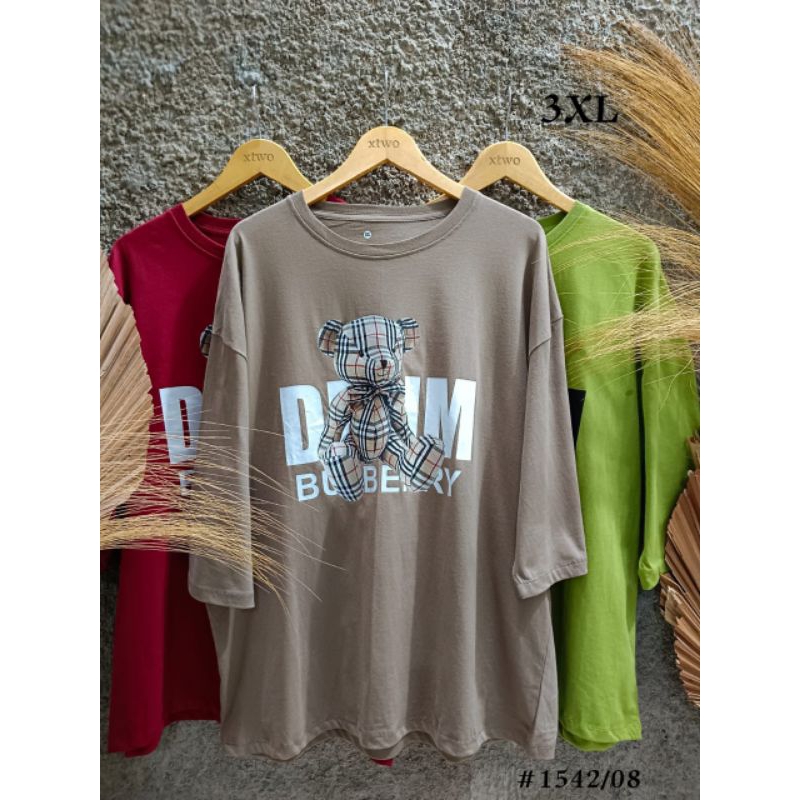 LD120 Kaos XXXL 3XL lengan 7/8 jumbo bigsize oversize combed cotton Combed