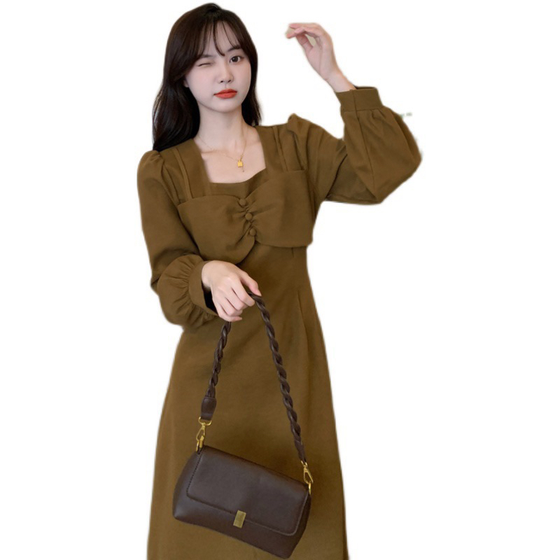 Korean Version Pure Dress Khaki M365