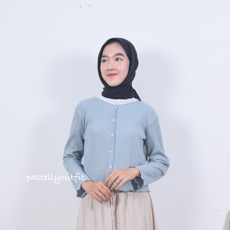 Cardigan Rajut Crop Pastelly