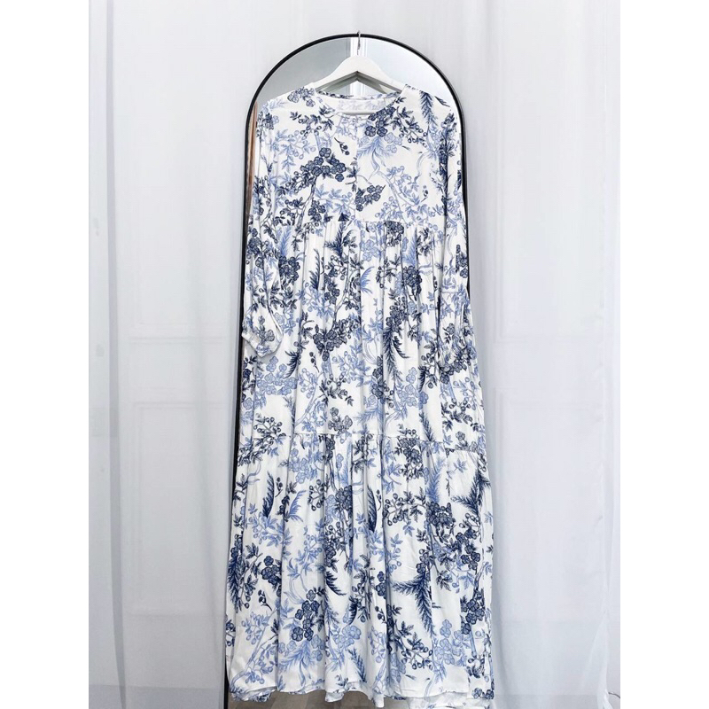 COD ZANZEA HOMEY DRESS BUSUI FRIENDLY GAMIS MOTIF TANGAN KARET BISA BAYAR DITEMPAT