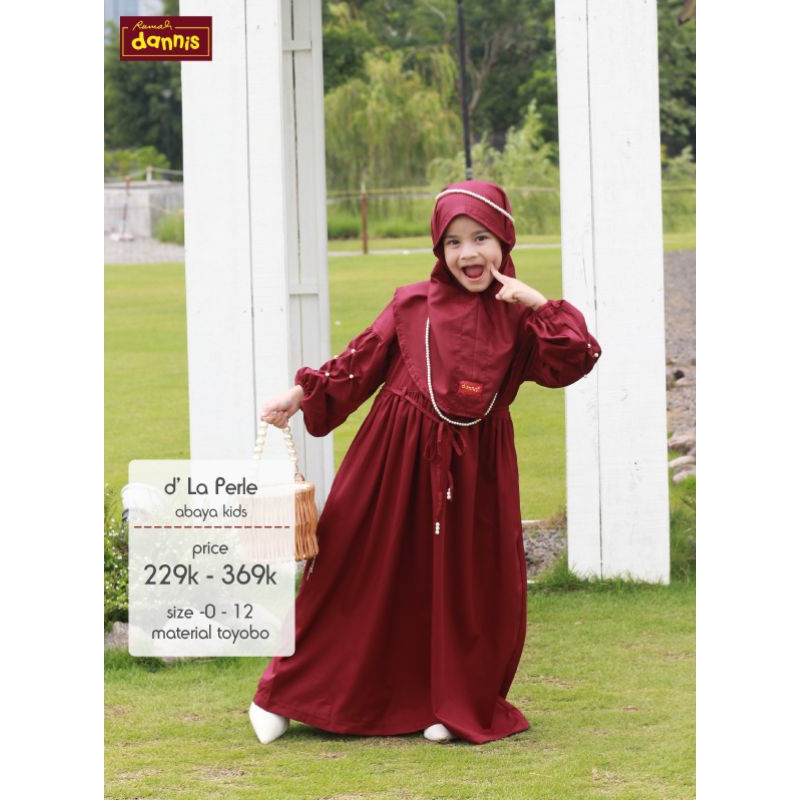 Baju muslim anak perempuan sarimbit premium D La Perle Rumah Dannis Collection