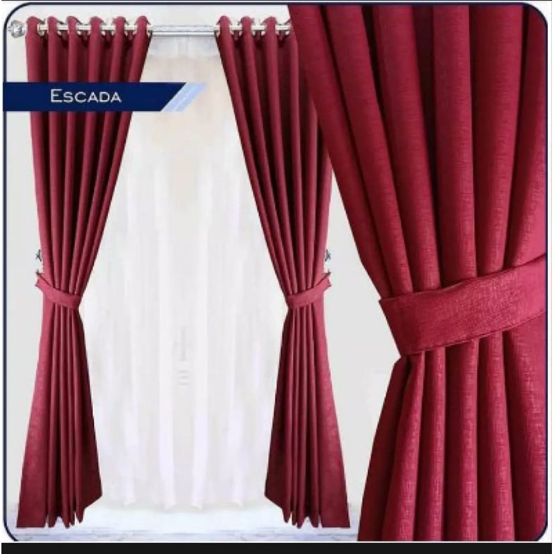 GORDEN SMOKRING 12 RING 135X220 / HORDENG JENDELA PINTU UKURA 135cm X 220 cm MEWAH TERALIS KEKINIAN 