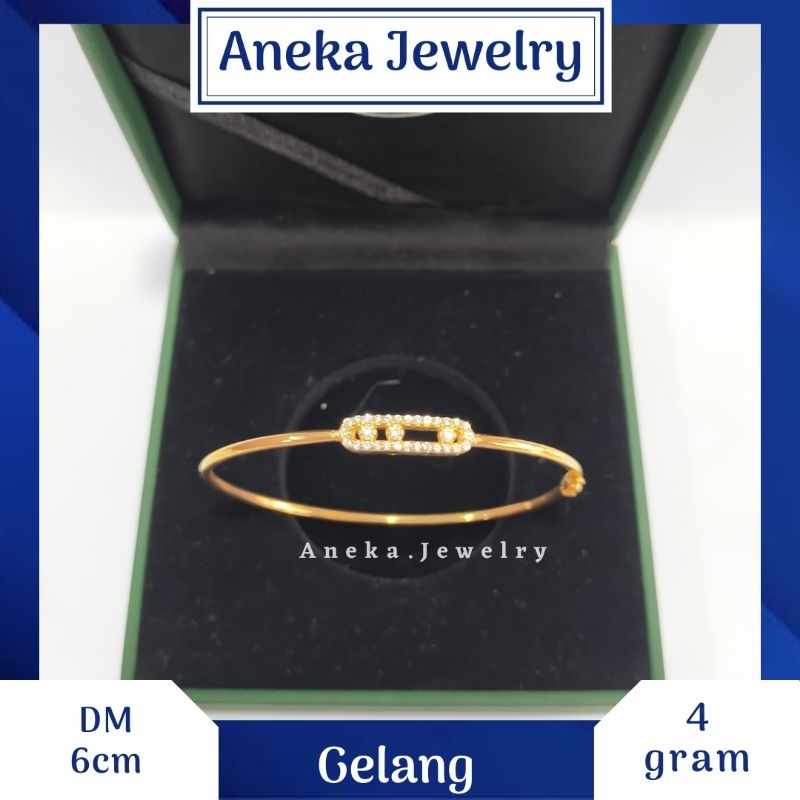 Gelang Pipa Variasi Cor Mata, Sepuh Emas Kuning, Perak 925