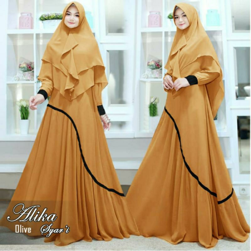 Alika Syari Set, SETELAN MUSLIM SYARI JUMBO BAHAN JERSEY SUPER LD 110-130 TERMURAH TERJUMBO OOTD TERLARIS