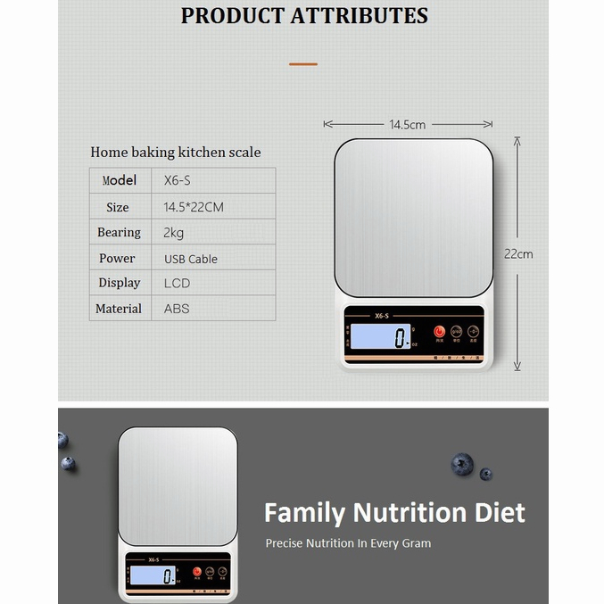 Timbangan elektronik presisi tinggi skala dapur presisi skala rumah tangga kecil 0.1g skala keseimbangan kue skala gram skala makanan