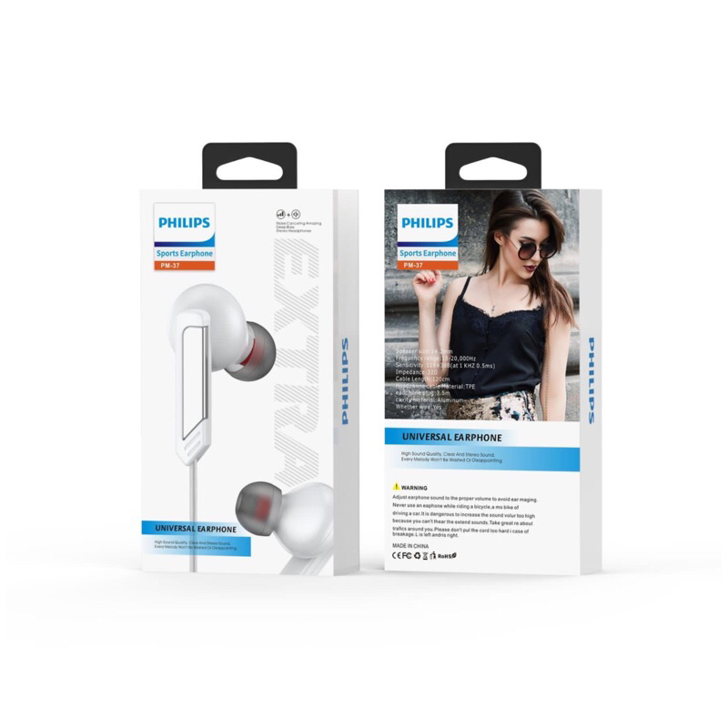 Handsfree Headset Philips Pm-37 Earphone Universal