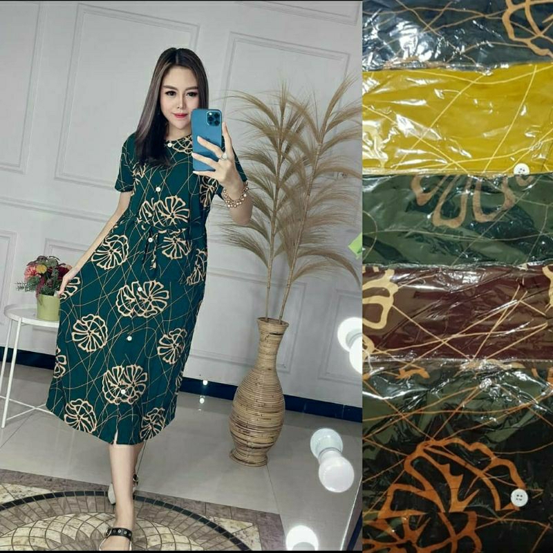 SALE  DRESS WANITA HOMEDRESS ANDIN BUNGA