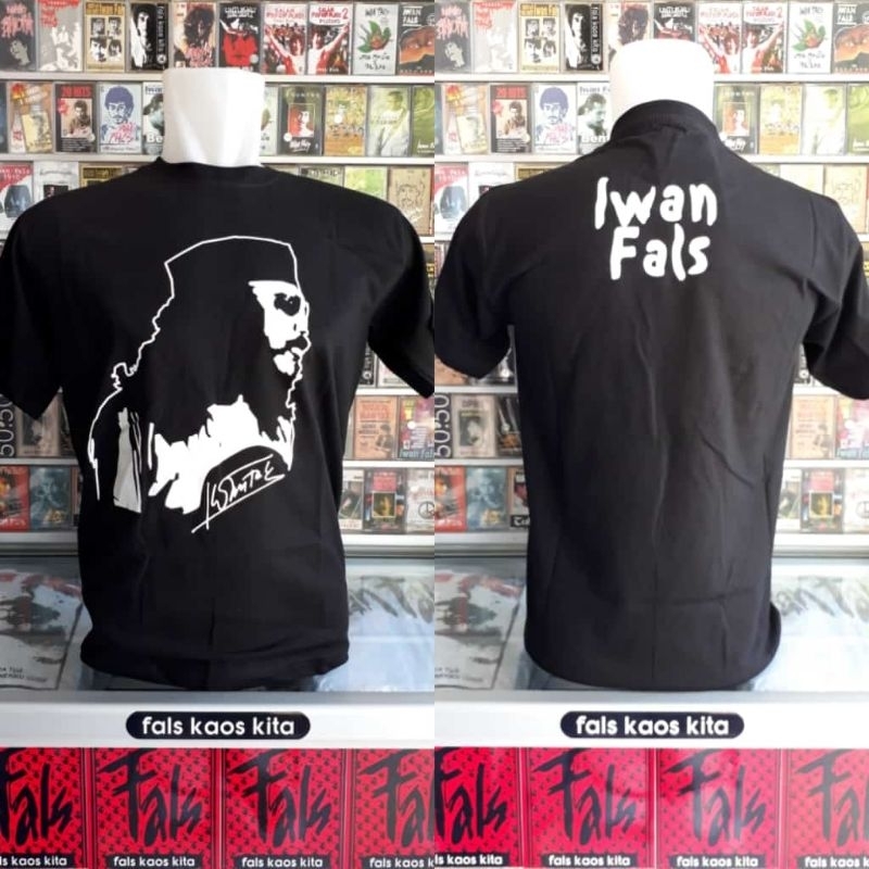kaos iwan fals bahan kain katun adem halus tanpa jahitan samping built up peci
