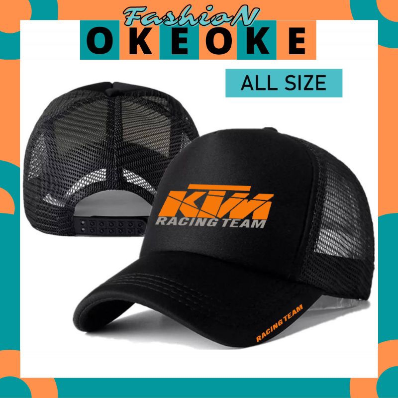 OkeOkeFashion Topi Trucker KTM RACING TEAM - Topi Distro KTM Logo - Topi KTM RACING Premium - Topi P