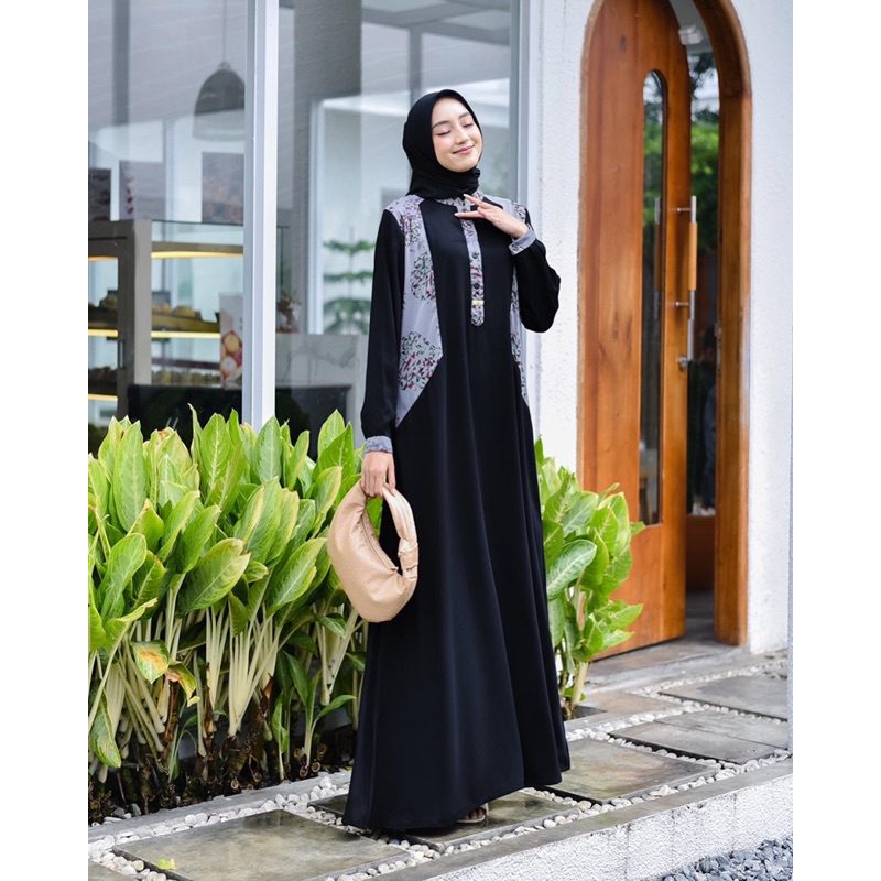 META MAXI DRESS - GAMIS SIMPLE ELEGAN LD 106 BAHAN ARABIAN CREPE PREMIUM KUALITAS BUTIK GAMIS SAGE M