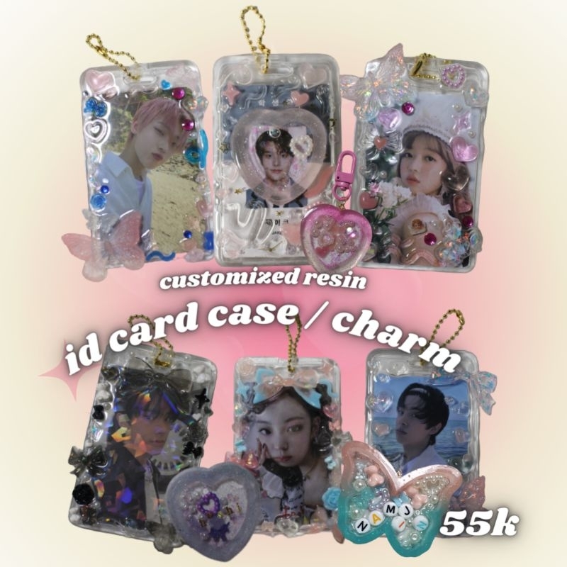 Custom Resin Keychain + Deco Toploader Case Id Card Acrylic Akrilik Holder for Photocard by @oyaoiya