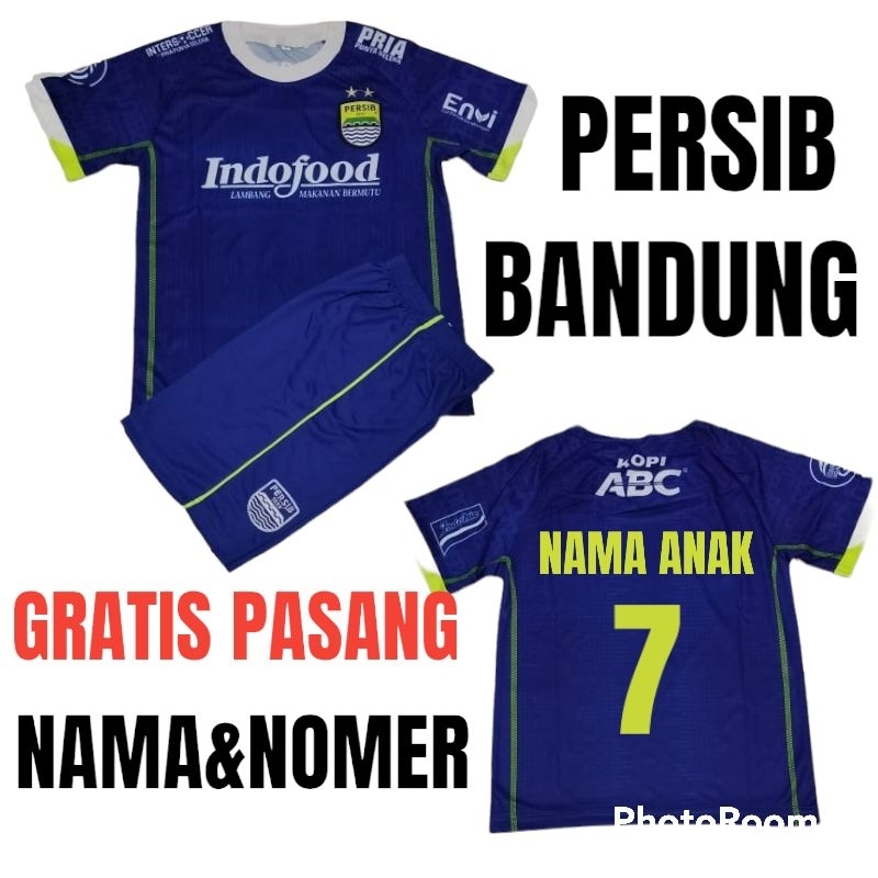 SETELAN JERSEY BOLA ANAK PERSIB BANDUNG UMUR 5-12THN/JERSEY BOLA PERSIB BANDUNG