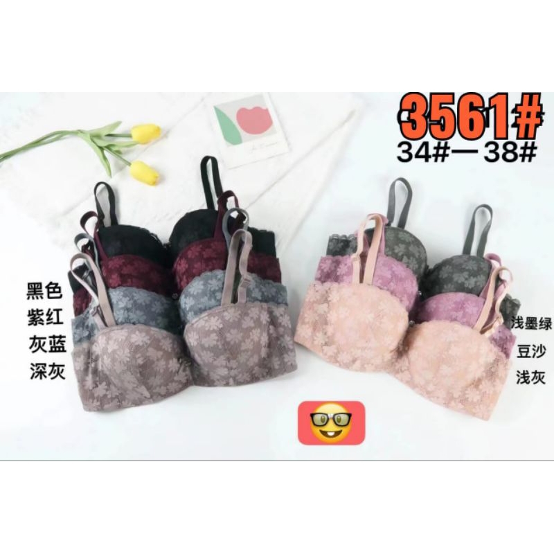 Bra setengah cup pakai kawat motif Renda 3561