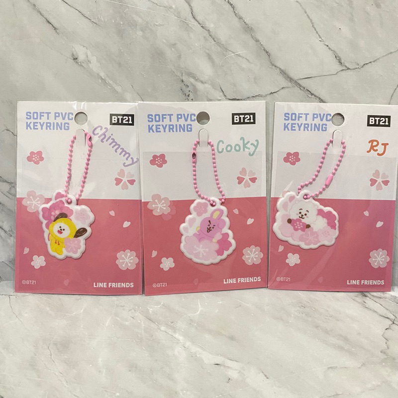 BT21 soft pvc keyring official rj chimmy cooky keychain