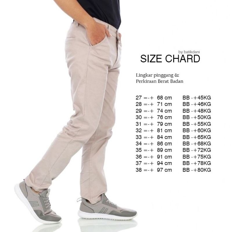 CELANA PRIA CHINO Slim fit Panjang Kerja kantor Santai Liburan Cowok Gentleman Boy Skinnyhtytth