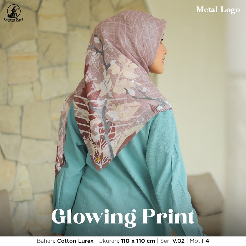 (PART 1 V.02) HIJAB SEGIEMPAT MOTIF GLOWING LC METAL LOGO