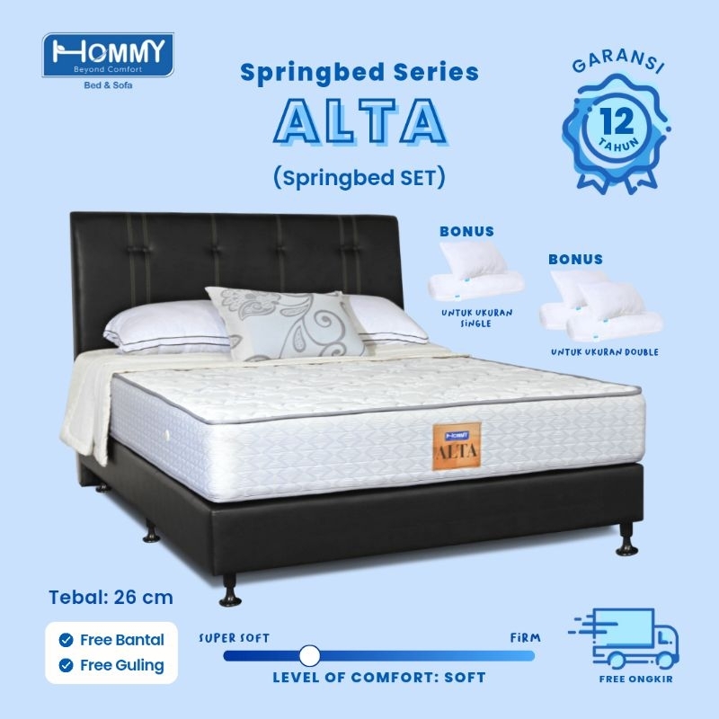 Kasur HOMMY SET Spring Bed Type ALTA [Spring Bed+Divan+Headboard]