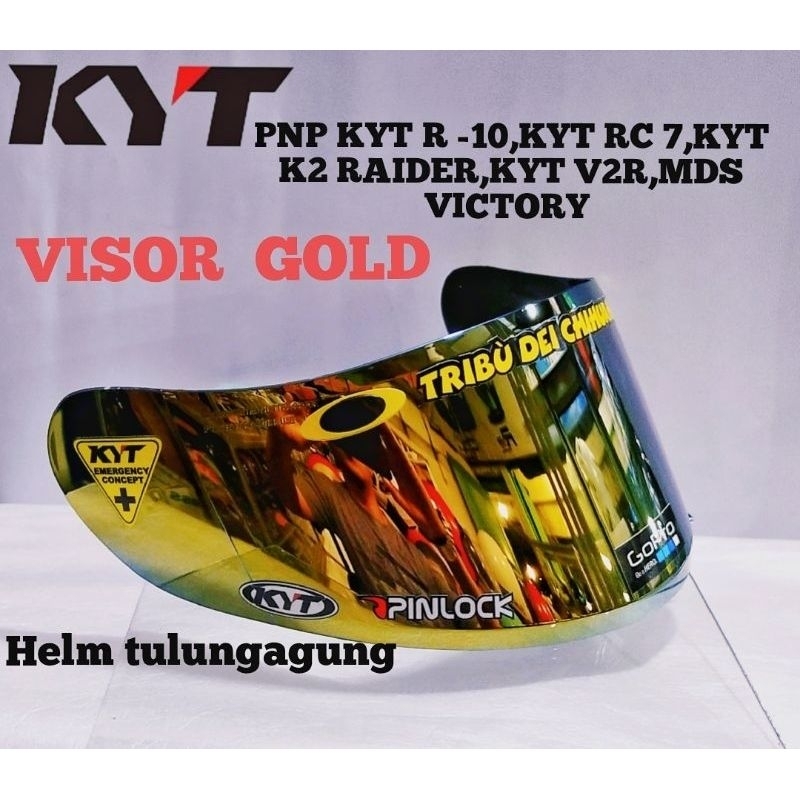 Kaca Visor FLAT KYT R10 RC7 K2R K2RIDER K2 RIDER MDS VICTORY V2R iridium Silver Gold Hitam Light Smoke Bening Pelangi