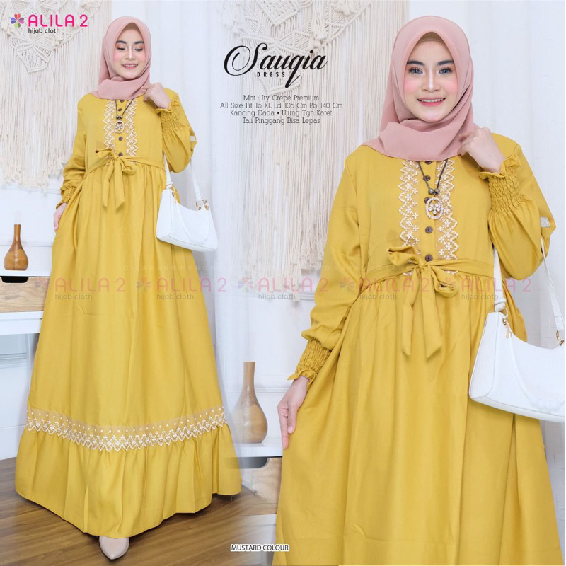 Gamis sauqia dress crepe LD 105 busui