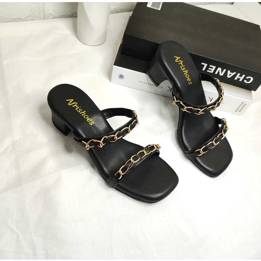 Afrishoes Sopia Sandal Heels Wanita Ban Dua 5cm