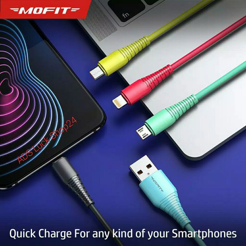 Kabel Data Charger MOFIT M100 Fast Charging - Micro USB/Type-C/Iphone