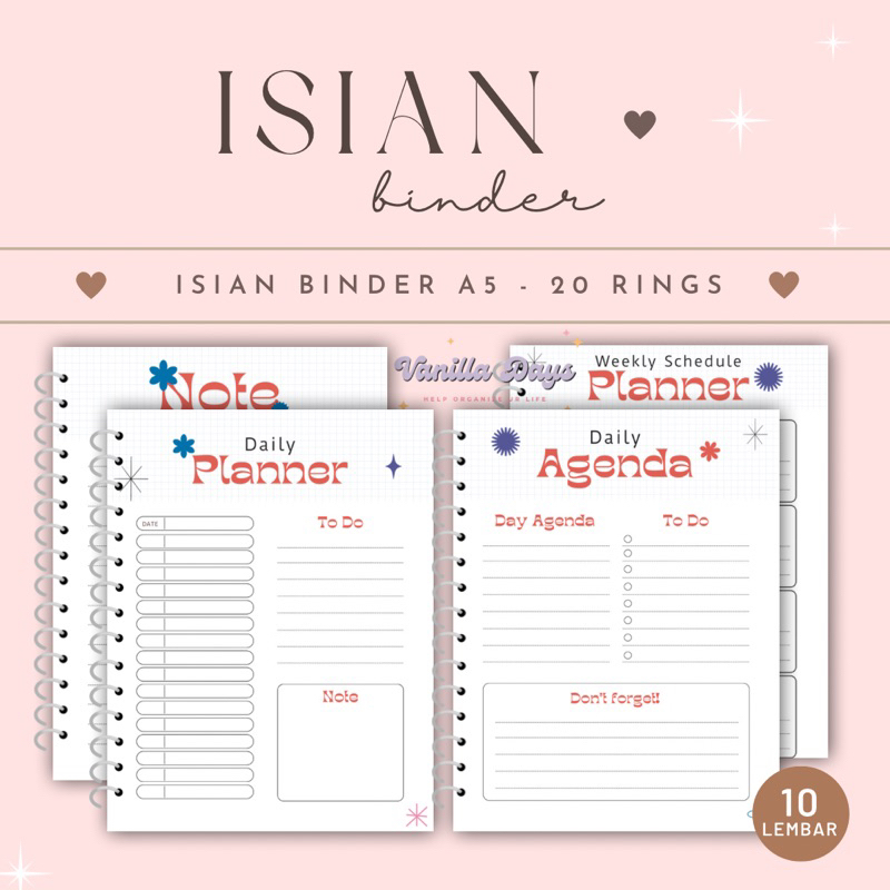 

[] Daily Planner Agenda Memo Notes Monthly Weekly Check List Kertas File Refill Isian Binder Journal Bujo Loose Leaf Diary A5 B5 Fillable Catatan Harian Mingguan Bulanan Printable Goals Student Pelajar Buku Produktif Productive Aesthetic Gift Hadiah