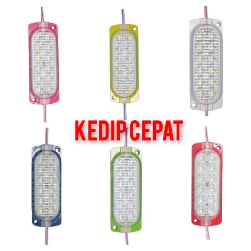 Lampu LED modul ultrasonik 12volt & 24volt mobil truk bis nyala kedip Strobo