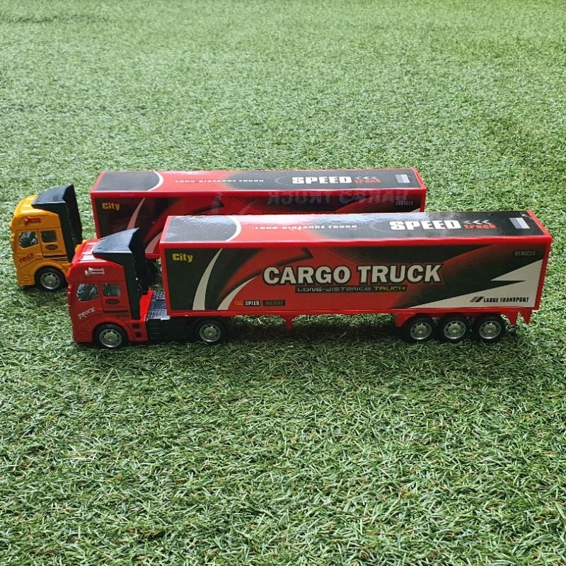 Diecast Truck box Kontainer Cargo Truck Miniatur Die-cast Trucks Box Trailer