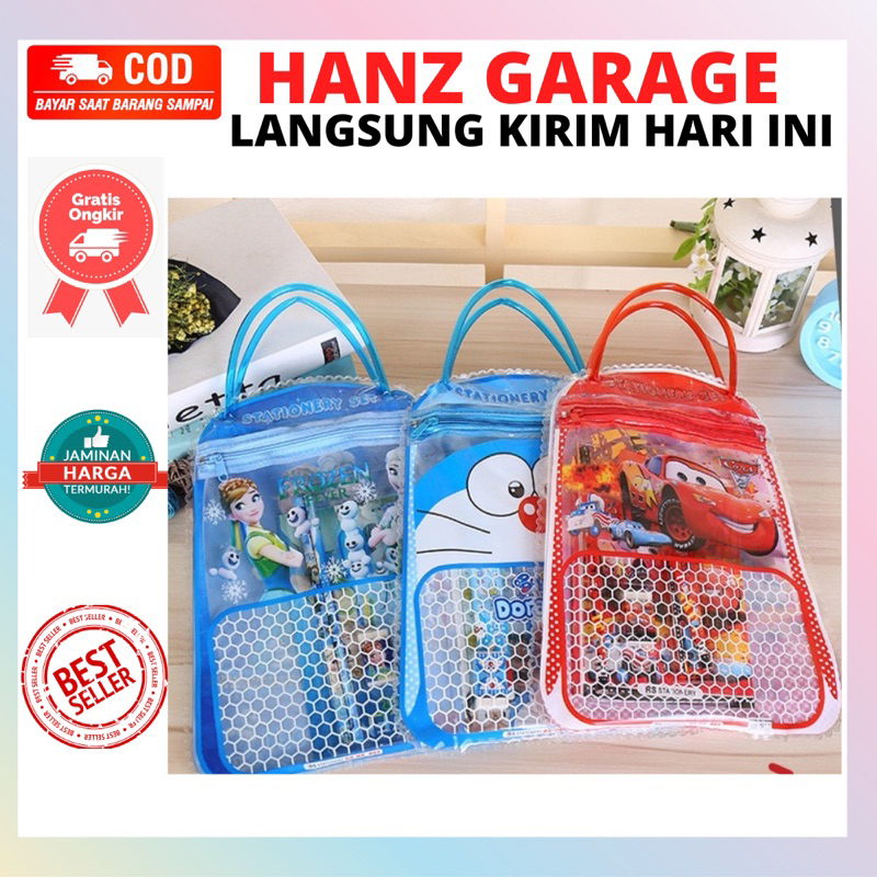 

Stationery Set 6 in 1 Free Bag Alat Tulis Anak Sekolah Buku Pulpen Penghapus Pengaris Import