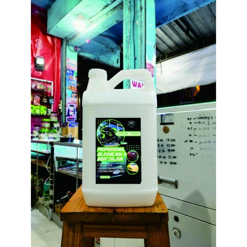 PAKET USAHA 5L SEMIR BAN PENGKILAP BODY MOTOR SILICON EMULSI PELINDUNG CAT PENGKILAP SEMUA WARNA