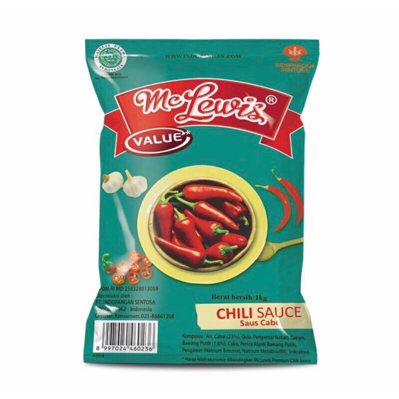 

MC LEWIS VALUE CHILI SAUS 1 KG / SAOS SAMBAL