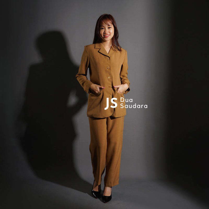 PEMDA LENGAN PANJANG CELANA PANJANG / KHAKI WANITA / KHAKI CELANA / SERAGAM PEMDA / BAJU PNS / SERAGAM PEMPROV / BAJU DINAS / SERAGAM DINAS