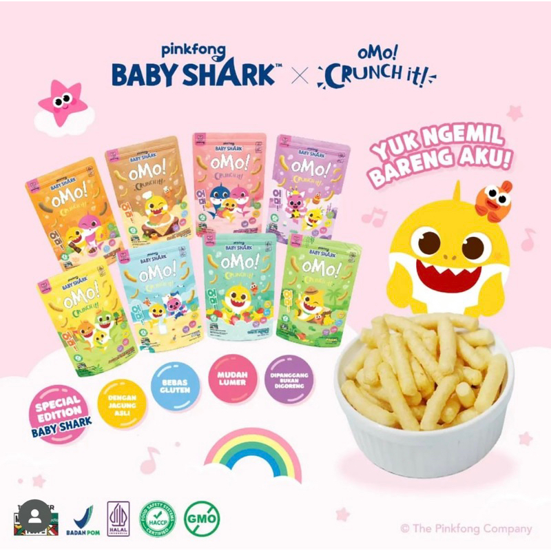 Omo crunch x baby shark series snack mpasi usia 9 bulan+ | cemilan bayi