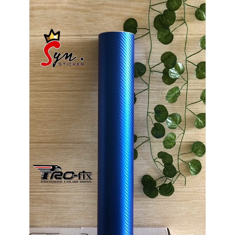 (Harga 1 roll) skotlet carbon biru 3D tekstur kasar P 15meter x L 45cm
