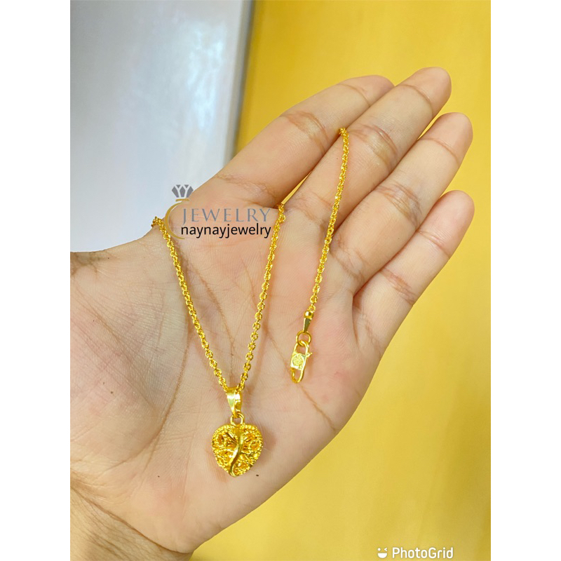 Kalung borju love ukir terbaru warna 24k