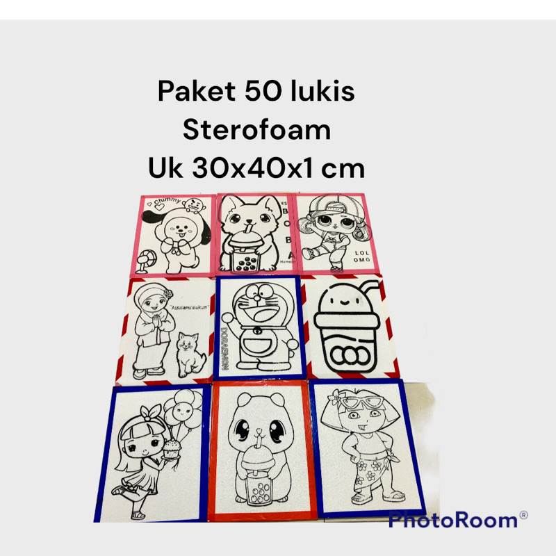 

(50 Pcs) [Lis Lakban] Lukis Sterofoam Uk 30x40x1cm