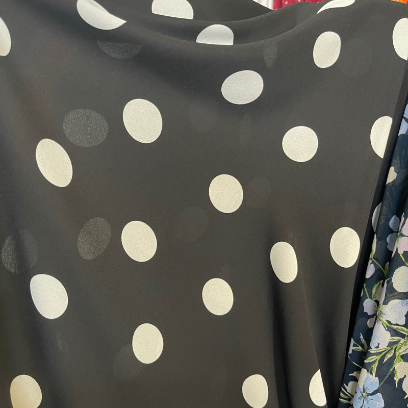 Kain Ceruty zara - zara motif - Zara Polkadot - terbaru cocok untuk gamis,outer dll