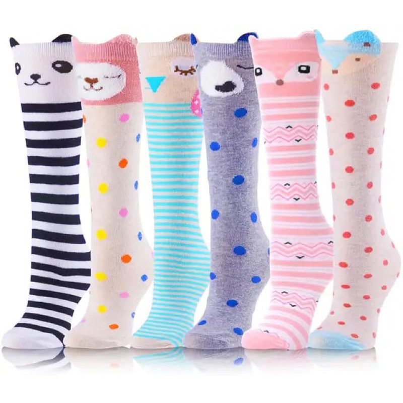 ( anak selutut random ) kaos kaki anak TK SD perempuan panjang selutut kaos kaki selutut motif