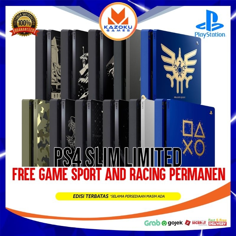 PS4 SLIM  LIMITED EDITION + 1 stick + free Sport Racing Games permanen