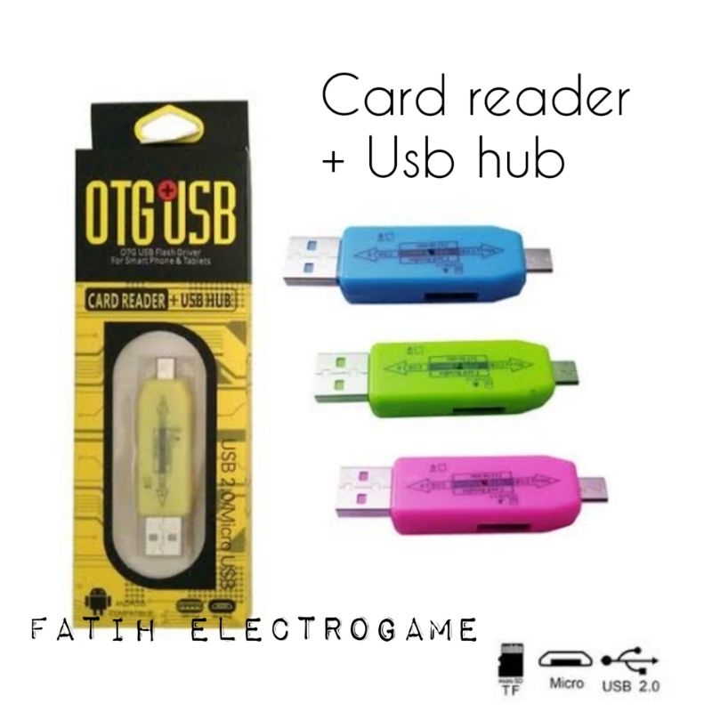 HK - OTG CARD READER MICRO USB 2.0 / OTG USB CARD READER + USB HUB