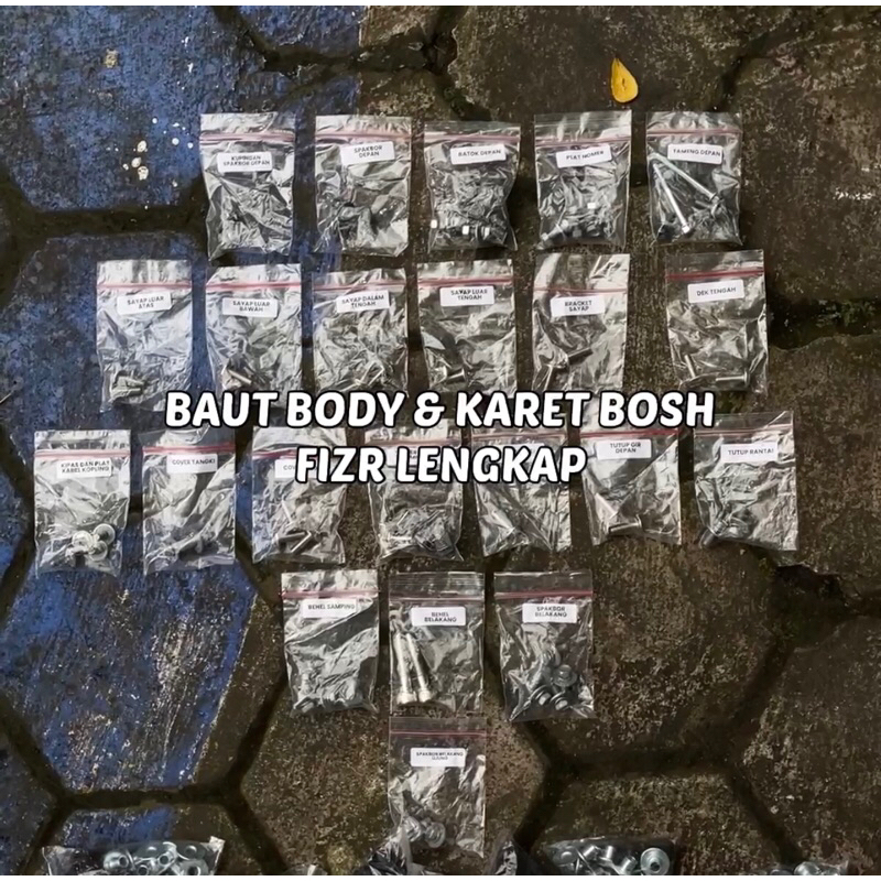 baut body fullset set fizr forceone Satria & karet bosh body fullset set fizr forceone Satria