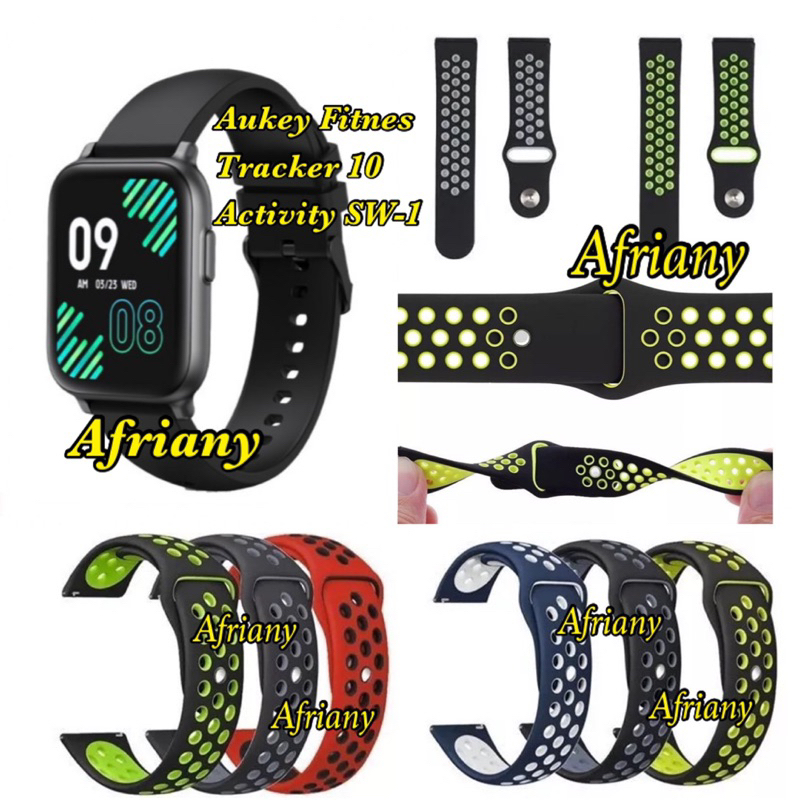 Tali Jam Strap Aukey Fitnes Tracker 10 Activity SW-1 / Aukey Fitnes 12 Activity - Nike Rubber Silikon Sporty