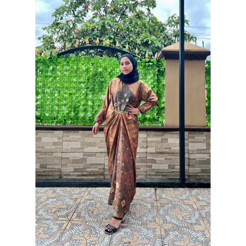 COUPLE GAMIS KAFTAN JUMPUTAN PALEMBANG ASLI HANDMADE SUTRA