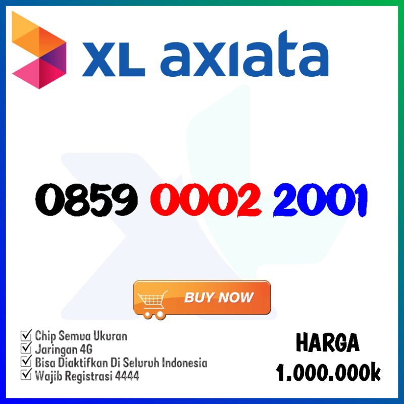 Nomor Cantik XL Nomer Kartu Perdana XLaxiata No Tahun 2020 2001 1999 0002