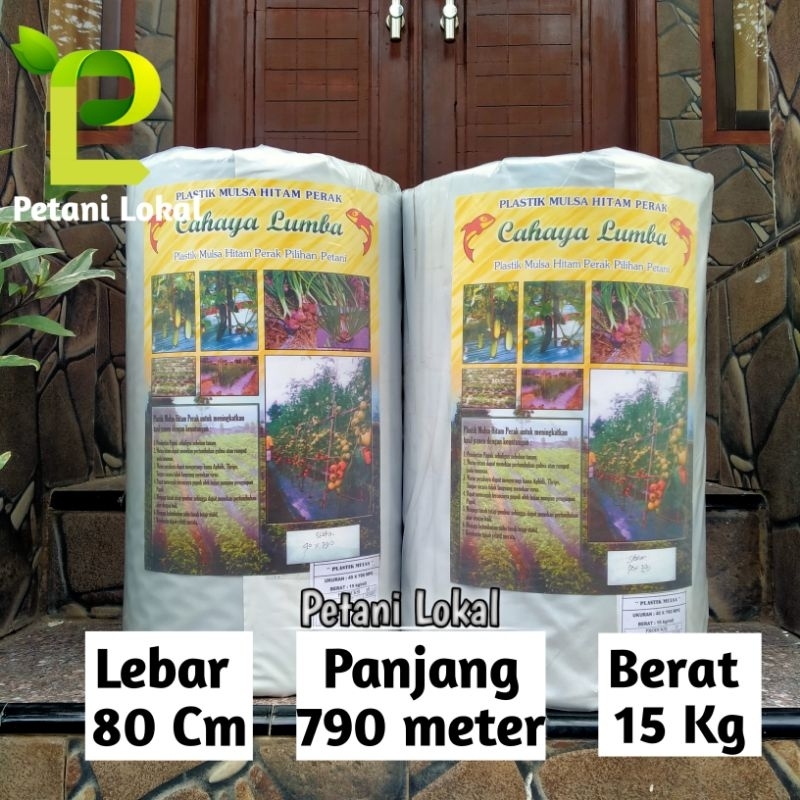 Plastik Mulsa Hitam Perak 15 Kg Ukuran Lebar 80 Cm Panjang 790 Meter  Cap Cahaya Lumba