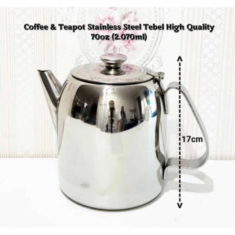 coffee teapot teko stainless tebal high quality 72oz 2070ml / teh kopi