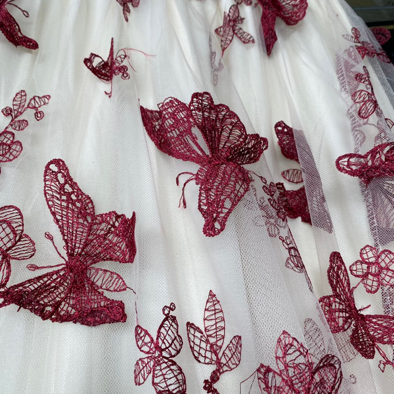 Premium Import Rok tutu panjang bordir 3D depan belakang full furing ori import