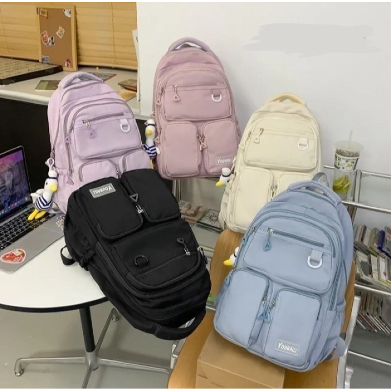 Youbaili tas ransel anak tas sekolah anak perempuan tas ransel laptop tas polos backpack wanita korea simple