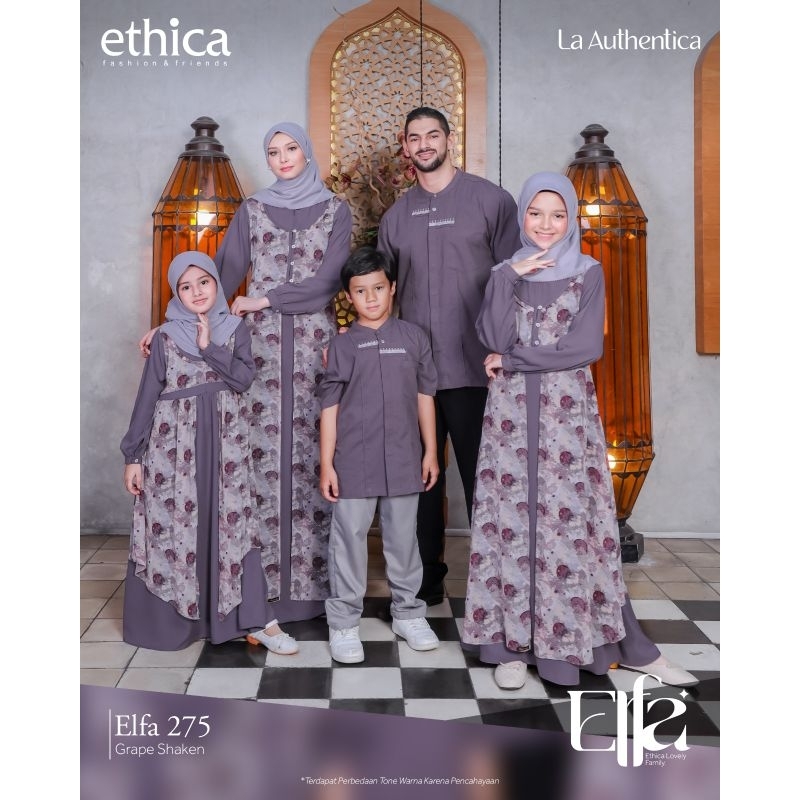 Sarimbit Family Premium Elfa 275 Grape Shaken by Ethica|Gamis Terbaru|Gamis Cantik|Sarimbit Terbaru 
